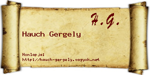 Hauch Gergely névjegykártya